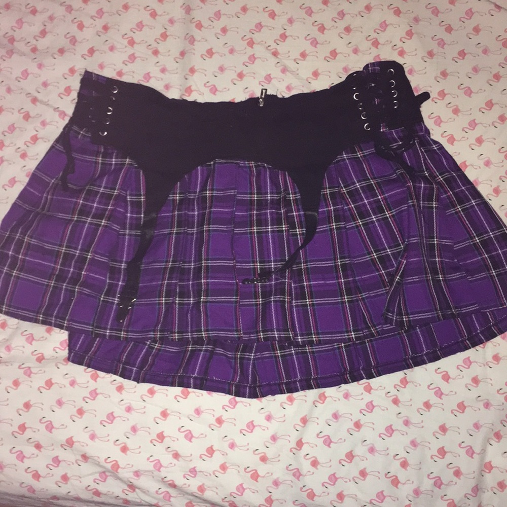 Royal bones - Purple Plaid Mini Skirt